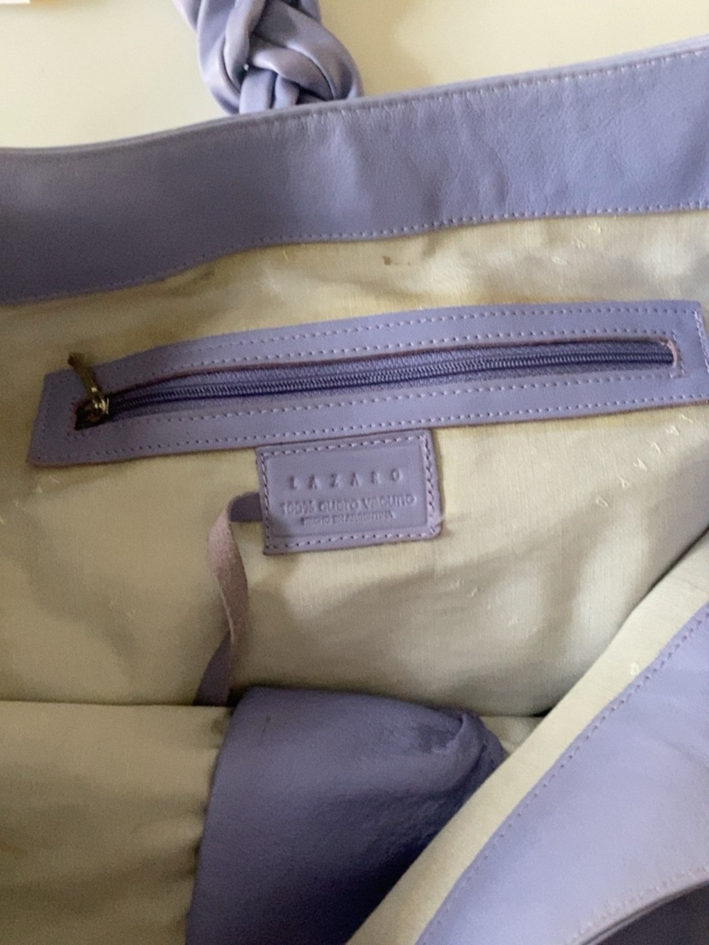 Vintage Lazaro Argentina Lavender Leather Hobo Shoulder Bag - Picture 11 of 16